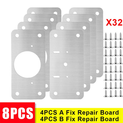 40/2pcs Hinge Repair Plate Furniture Drawer Cabinet Repair Fixing Plate Kitchen Cupboard Door Hinge Mounting Kit Household Tool