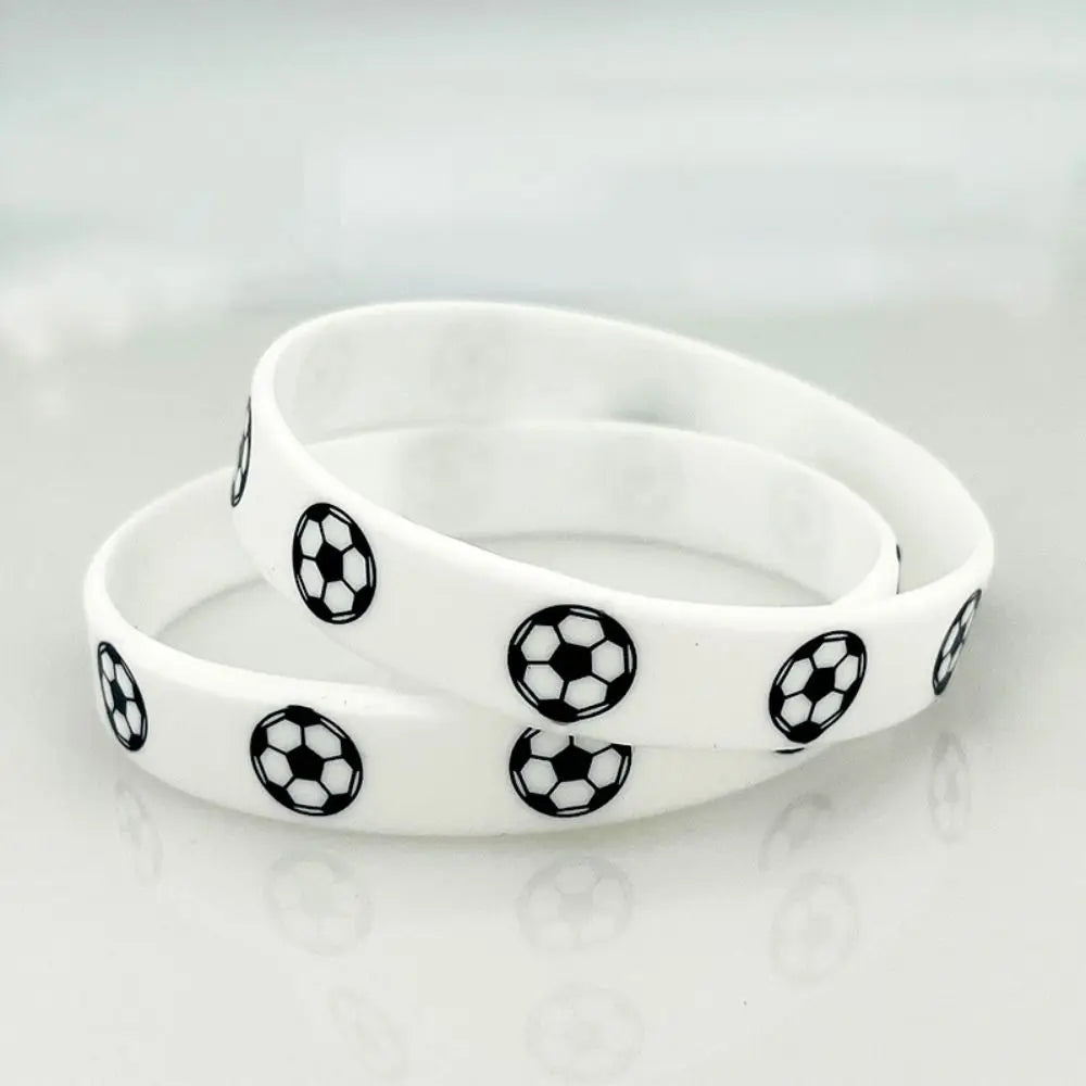 2pcs Printing Sports Soccer Silicone Bracelets  Euro 2024 Elastic Souvenir Sports Theme Bracelet Hand Circle