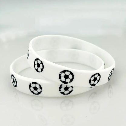 2pcs Printing Sports Soccer Silicone Bracelets  Euro 2024 Elastic Souvenir Sports Theme Bracelet Hand Circle