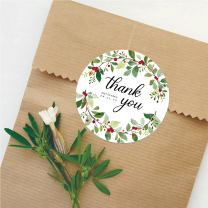 100 Pcs Personalized Round Label Stickers Custom Stickers of Name Date Thank You,for Bridal Shower Wedding Party Favors
