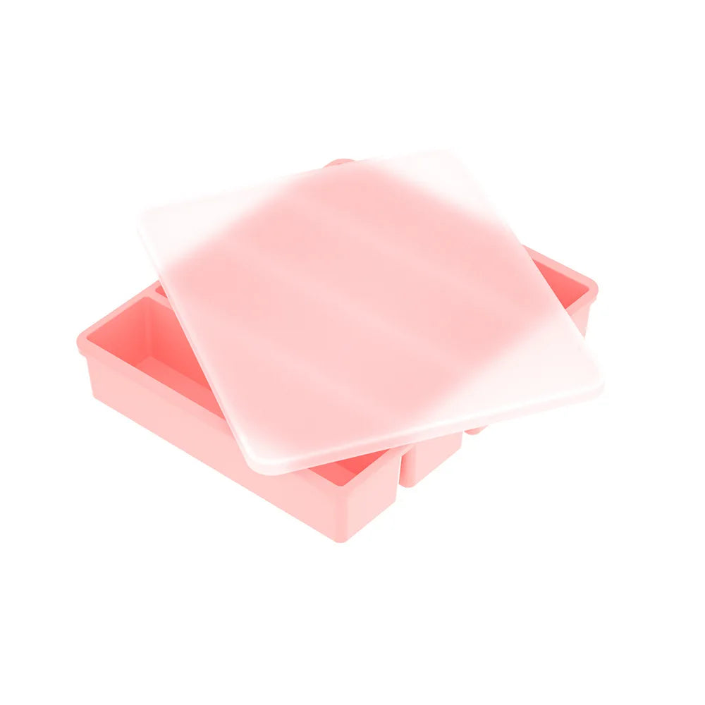 4 Grids Silicone Butter Mold with Lid Sauce Food Container Ice Cube Molds Homemade Butter Nonstick Tray for Energy Bar Soap Bar