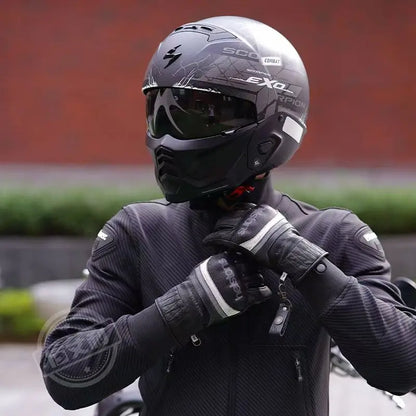 USA Scorpion Exo-Combat II Motorcycle Helmet Retro Detachable Helmet ECE DOT Certification Full Face Cascos Para Moto for Harley