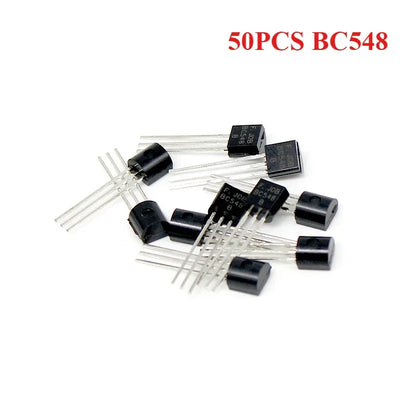 50-900PCS Transistors kit NPN PNP S8050 S8550 S9012 2N3904 2N3906 C1815 A1015 MJE13001 BC327 BC337 BC517 BC547 BC548 BC549 BC558