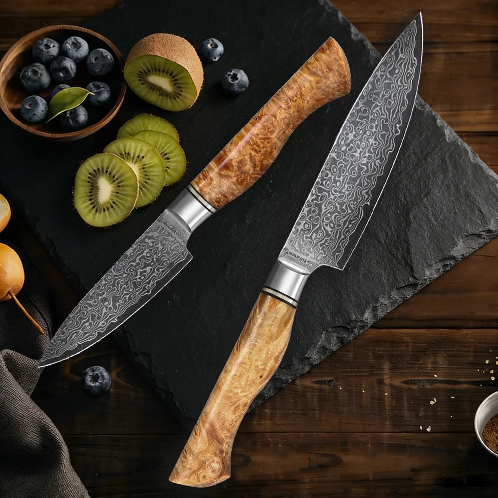 1/5PCS Knife Sets 67 Layer Damascus Super Steel Bread Paring utility Chef Santoku Cake Cook Super Sharp Kitchen Knife