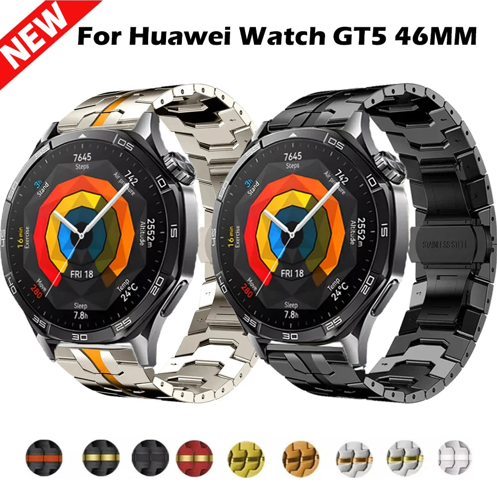 20mm 22mm Metal Strap For Huawei Watch GT5 46mm Business Bracelet Watchband For Huawei Watch GT3 46mm GT2e GT 46mm Wristband
