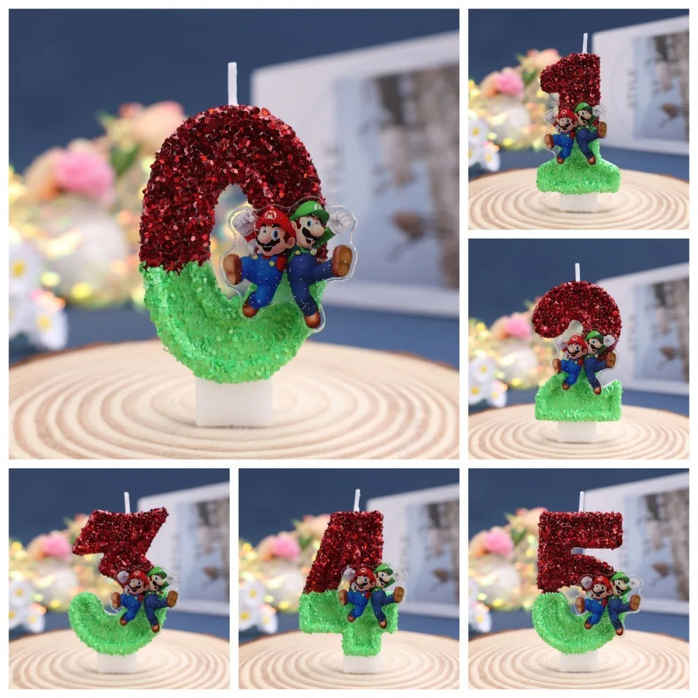 2027 Creative Glitter Number Candles 0-9 Birthday Cake Topper Decor for Kids Adults Party Supplies