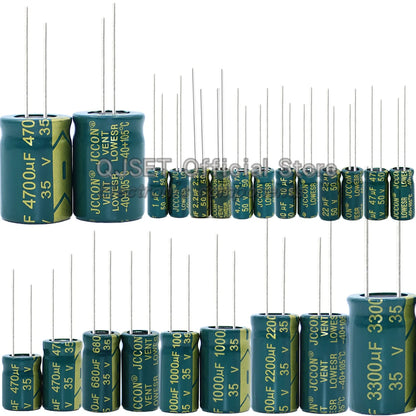 JCCON 6.3V 10V 16V 25V 35V 450V 100V 400V 100UF 220 330 470 680 1000 1500 2200 3300UF High-frequency lOWESR aluminum capacitors