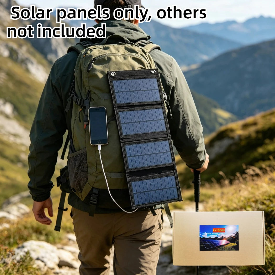 EESbao 25W-100W Energy Efficient Foldable Solar Panel 5V USB Waterproof for Outdoor Wild Adventure Power Supply