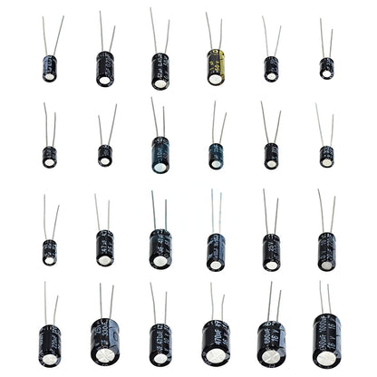 500Pcs/lot 0.1UF-1000UF 24Values Aluminum Electrolytic Capacitors 10-50V mix Electrolytic capacitor Assorted kit and storage box
