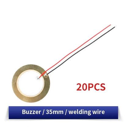 10/20PCS Piezoelectric Ceramic Wafer Plates Piezo Diameter 12MM 15MM 18MM 20MM 27MM 35MM 50MM with Wire for Buzzer Loudspeaker
