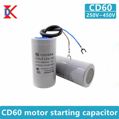 CD60 Motor Run Capacitors 250V 450V 50UF 75UF 100UF 150UF 200UF 250UF 300UF 350UF 400UF 450UF 500UF Start Water Pump Washer