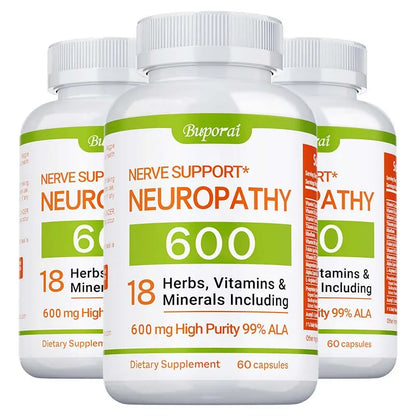 Neuropathy Support Supplement 600mg - Reduces Stress, Promotes Nerve Health and Brain Function, Cellular Energy, Non-GMO