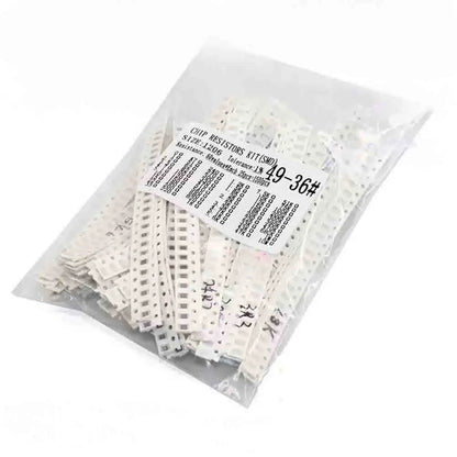 1206 For SMD Resistor Assorted Kit 1500pcs, 60 Values From 0R To 10M Ohm With 1% Accuracy Surface-Mount Film Resistors Set