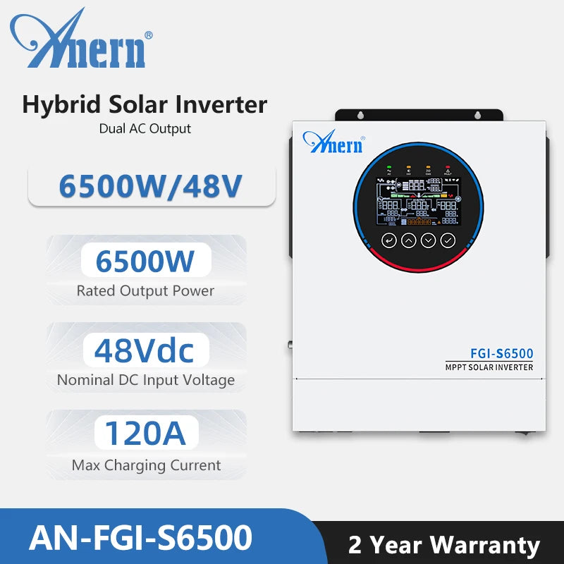 Solar Off Grid Inverter Hybrid 3600W 4200W 6200W Hybrid Solar Inverter Controller 24V 48V 220V 120A MPPT Hybrid Inverter