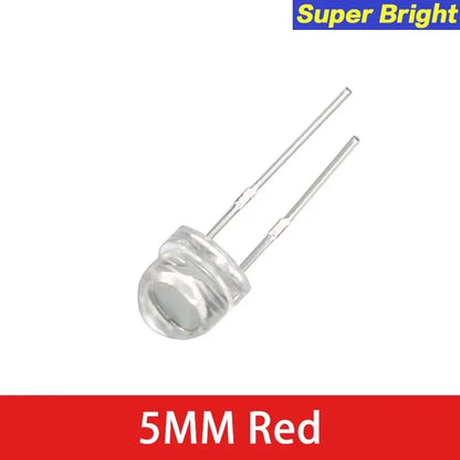 100pcs LED Diode F5 Super Bright Straw Hat LED 5mm Light Emitting Diodes Blue Green Red Yellow White, for DIY Electronic