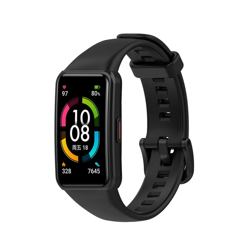 Soft Silicone Sport Strap for Huawei Band 7/6/6 pro Smart Wristband Replacement Bracelet For Huawei Honor Band 6 Belt