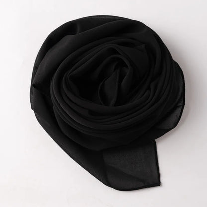 Muslim Chiffon Hijab Scarf Solid Color Square Head Wrap For Women Hijabs Scarves Jersey Hijabs Islamic Turban Headband Shawl