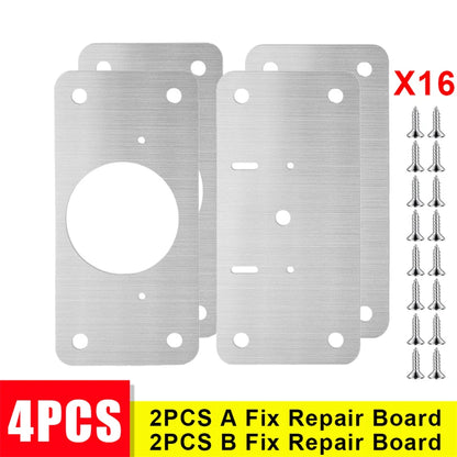 40/2pcs Hinge Repair Plate Furniture Drawer Cabinet Repair Fixing Plate Kitchen Cupboard Door Hinge Mounting Kit Household Tool
