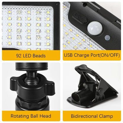 Solar Motion Sensor Outdoor Light, 360° Rotatable 4 Lighting Modes, Weatherproof, Multiple Mounting Lighting,for Outdoor Securit