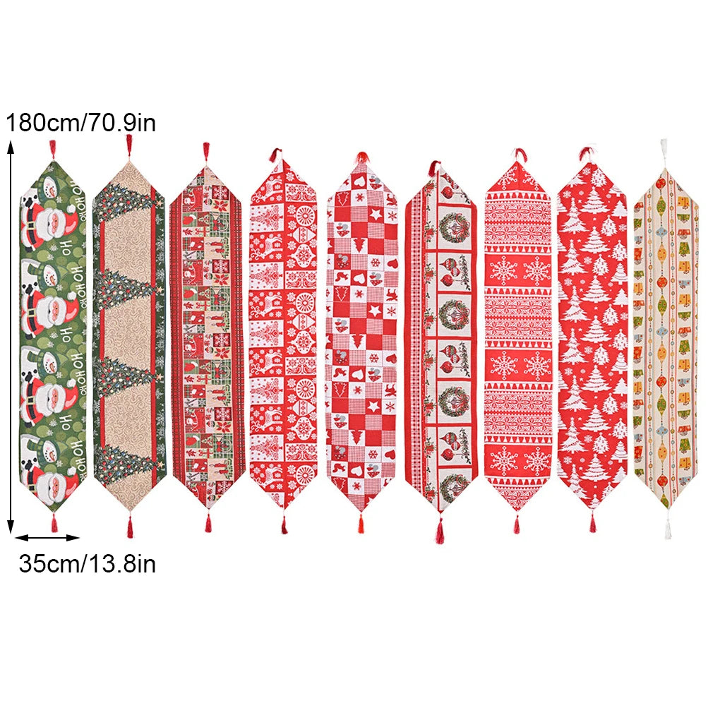 Xmas Tablecloth Printed Table Runner Party Decorations New Snowflake