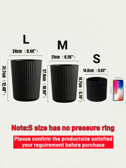 Trash Can Plastic Wastebasket Round Garbage Container Bin for Bathroom Kitchen Bedroom Home Office College Dorm
