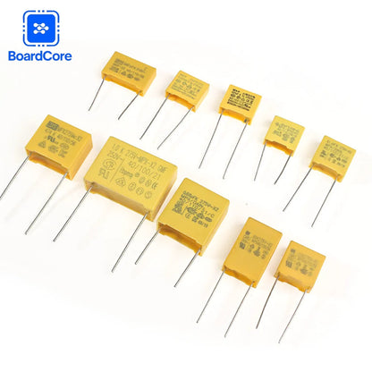 50PCS Polyester Film Capacitors Assortment Kit 102K~105K 0.047μF-1μF 275VAC X2 Safety Capacitor Assorted Pack