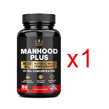 Manhood Plus capsules enhance masculinity, promote better blood flow, improve muscle strength, and elevate mood