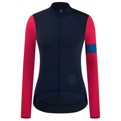 YKYW Women's Windbreak Thermal Fleece Jacket Pro Team Long Sleeve Cycling Jersey MTB Bike Maillot T Shirt Bicycle Clothing