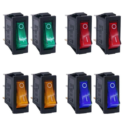 8/24Pcs AC 250V/15A 125V/20A Illuminated LED On/Off SPST 3 Pin 2 Position Mini Boat Rocker Toggle Switch Snap for Househould DIY