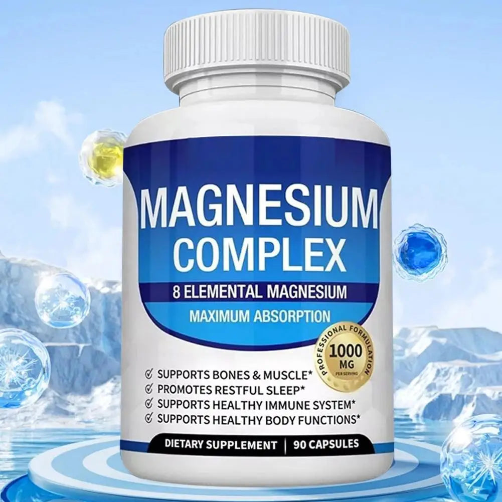 Magnesium Composite Capsules 1000mg Support Muscle Relaxation Relieve Stress Bone Health Dietary Supplement Health Care