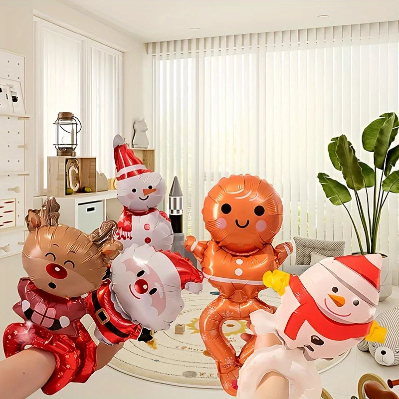 10/50 Wrist Balloons Santa Claus Snowman Gingerbread Man Reindeer Christmas Party New Year's Gifts Foil Wristband Balloons