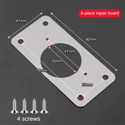 40/2pcs Hinge Repair Plate Furniture Drawer Cabinet Repair Fixing Plate Kitchen Cupboard Door Hinge Mounting Kit Household Tool