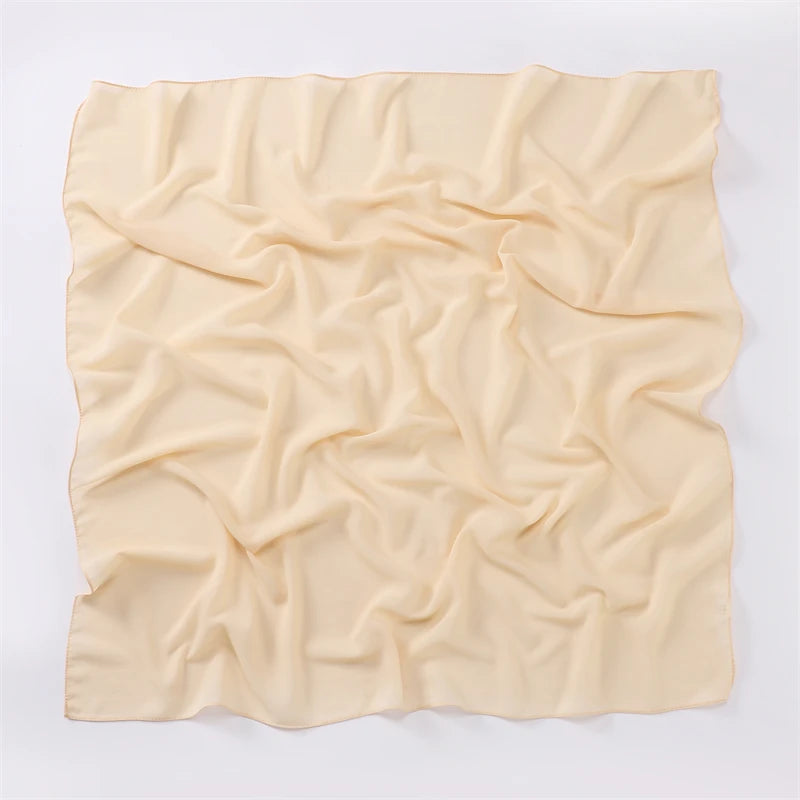 Muslim Chiffon Hijab Scarf Solid Color Square Head Wrap For Women Hijabs Scarves Jersey Hijabs Islamic Turban Headband Shawl