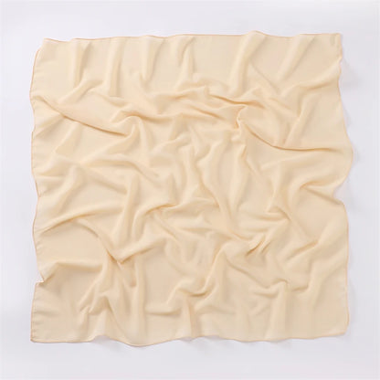Muslim Chiffon Hijab Scarf Solid Color Square Head Wrap For Women Hijabs Scarves Jersey Hijabs Islamic Turban Headband Shawl