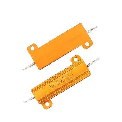 2 Set 10W/25W/50W/100W Load Resistor Aluminum Power Metal Shell Case Wirewound Resistor 0.1~10K Ohm 10 200 500 1K 10K Resistance