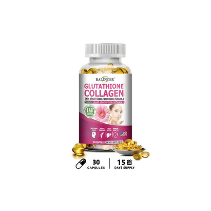 Glutathione Supplements - Collagen Booster Antioxidant Support Liver Detoxification Skin Whitening and Brightening