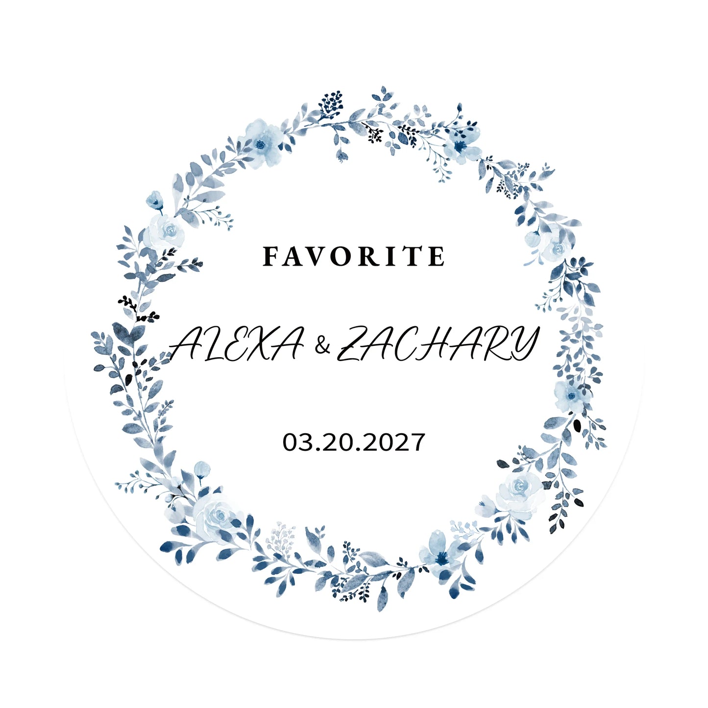 100 Pcs Personalized Round Label Stickers Custom Stickers of Name Date Thank You,for Bridal Shower Wedding Party Favors