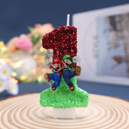 2027 Creative Glitter Number Candles 0-9 Birthday Cake Topper Decor for Kids Adults Party Supplies