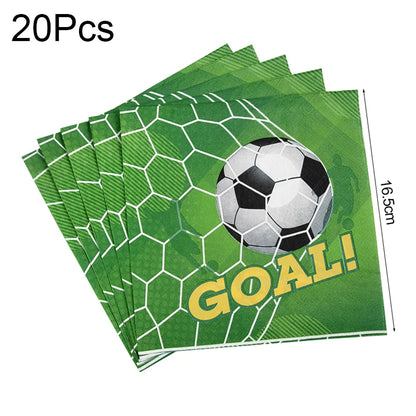 Green Football Birthday Disposable Tableware Set Soccer Paper Plate Cups Napkins For Kids Birthday Sport Party Decor Baby Shower