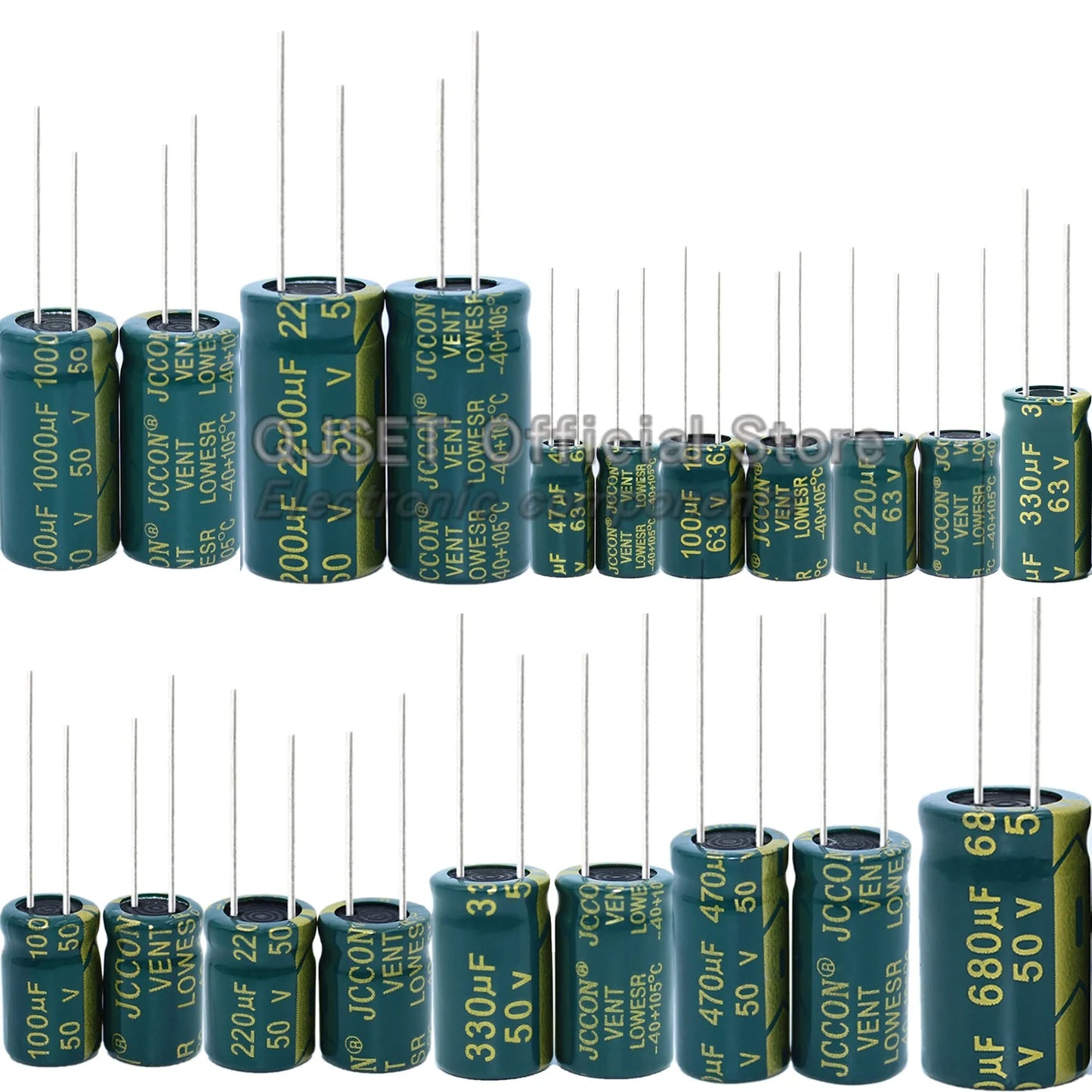 JCCON 6.3V 10V 16V 25V 35V 450V 100V 400V 100UF 220 330 470 680 1000 1500 2200 3300UF High-frequency lOWESR aluminum capacitors