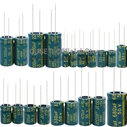 JCCON 6.3V 10V 16V 25V 35V 450V 100V 400V 100UF 220 330 470 680 1000 1500 2200 3300UF High-frequency lOWESR aluminum capacitors