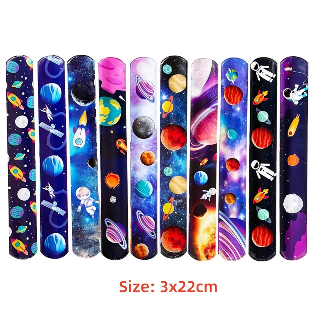 10-50 Pcs Cartoon Space Astronaut Theme Clapping Circle Wristband, Birthday Space Party Carnival School Kindergarten Gift Prize