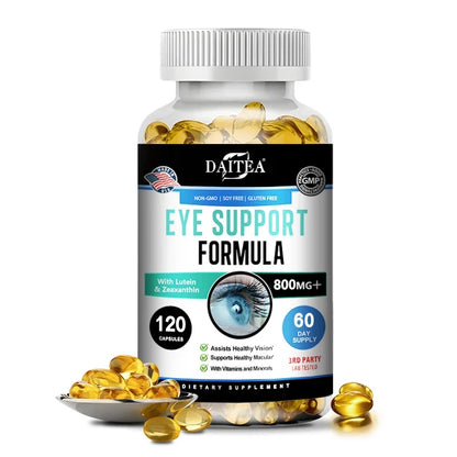 Eye Support Supplements - Vision, Myopia, Vitamins and Minerals for Eye Care, Improve Eye Edema, Relieve Fatigue, Healthy Macula