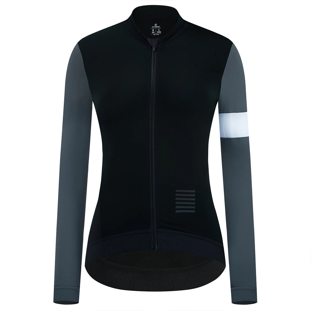 YKYW Women's Windbreak Thermal Fleece Jacket Pro Team Long Sleeve Cycling Jersey MTB Bike Maillot T Shirt Bicycle Clothing