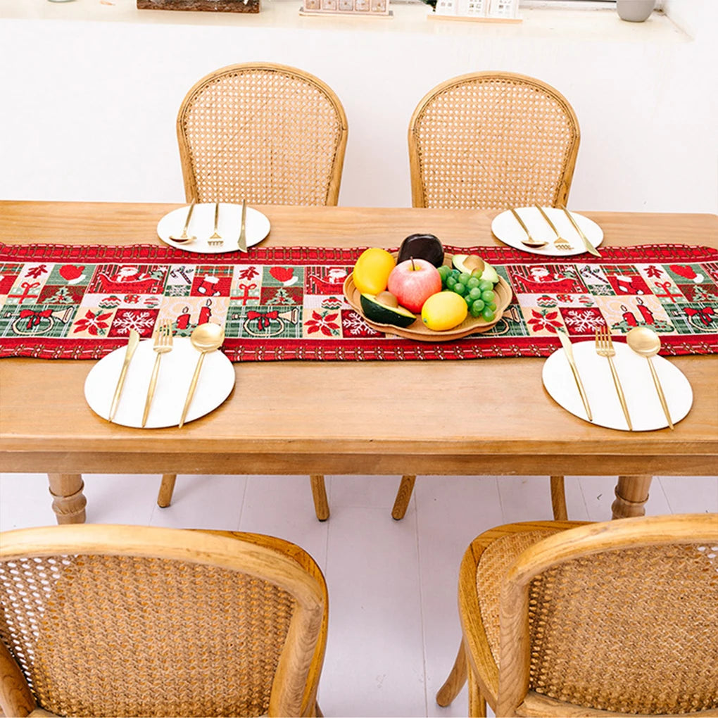 Xmas Tablecloth Printed Table Runner Party Decorations New Snowflake