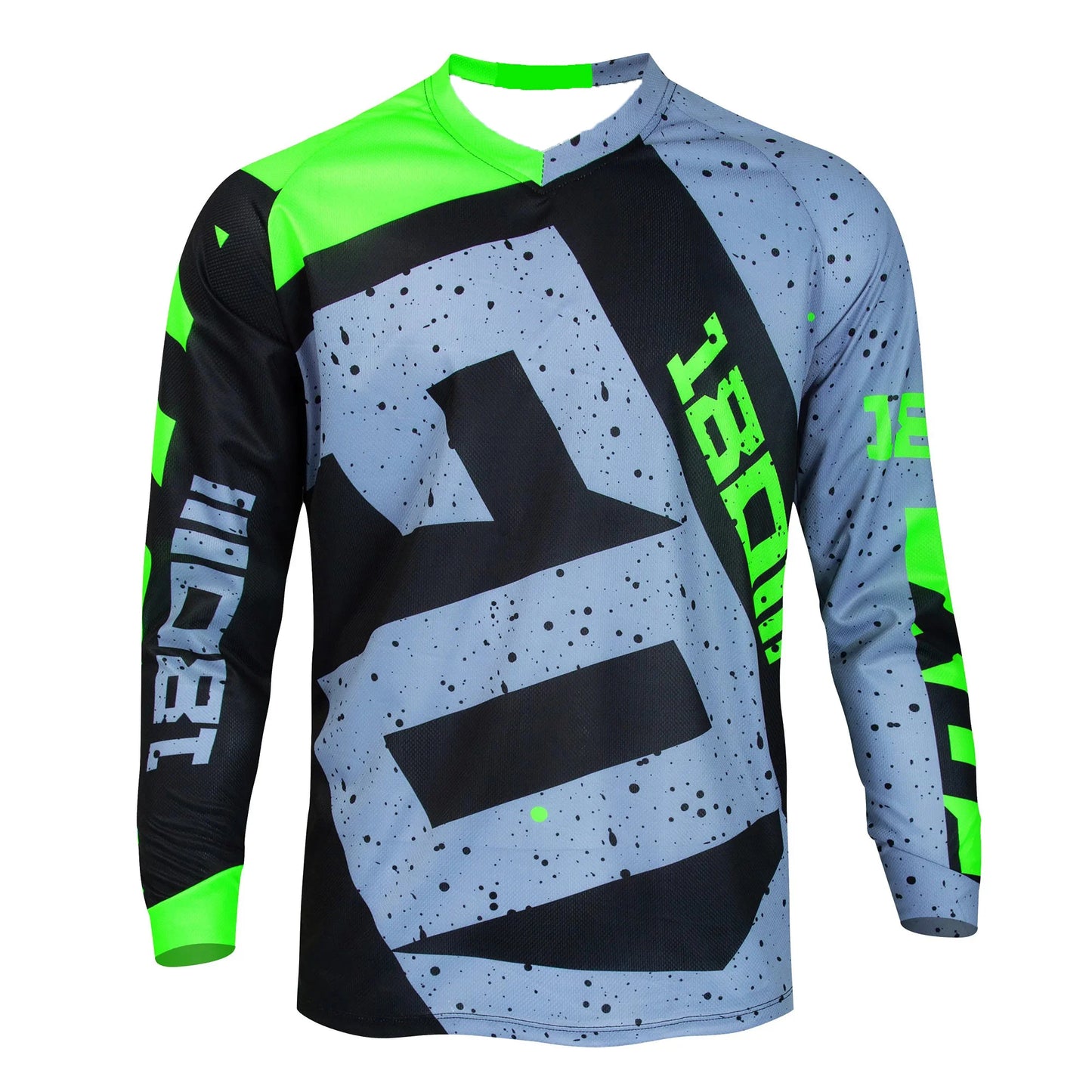Men's Letter Pattern Long Sleeve Cycling Jersey Mtb Motocross off Road Top Breathable Loose Fit Dirt Bike Riding Cycling Top
