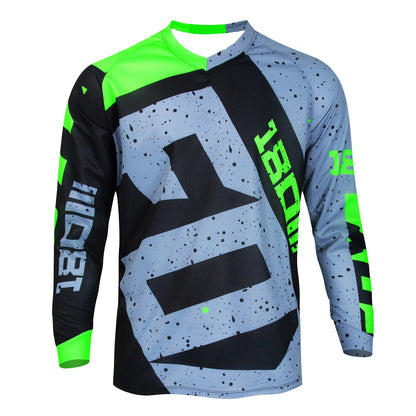 Men's Letter Pattern Long Sleeve Cycling Jersey Mtb Motocross off Road Top Breathable Loose Fit Dirt Bike Riding Cycling Top
