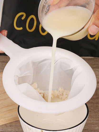 100/200/400 Mesh Washable Nylon Ultra Fine Filter Mesh Strainer Spoon Sieve Soy Milk Juice Coffee Tea Filter Kitchen Colander