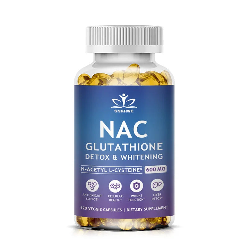 NAC N-Acetyl Cysteine Capsules Immune, Respiratory Health Antioxidant Glutathione Supplements Non-GMO, Gluten-Free