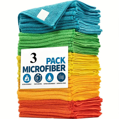 10/5/3pcs Microfiber Cleaning Cloth, Dishwashing Cloth Household Rag Kitchen Bathroom Cleaning Towel Durable Absorbent Towel
